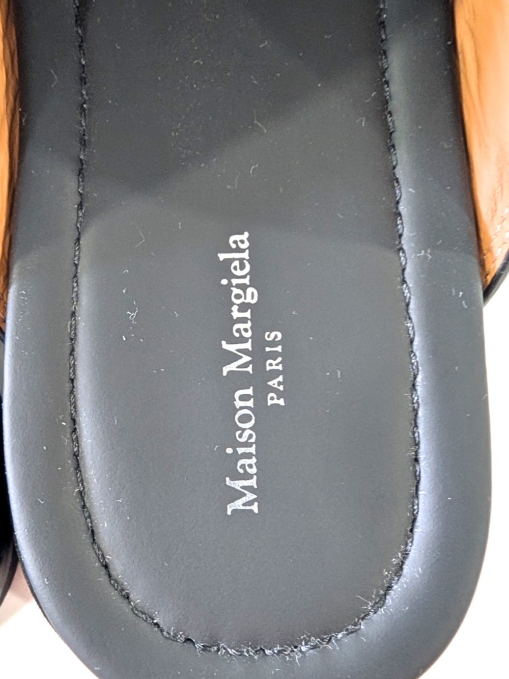 Maison Margiela Tabi Numbers Crossed Leather Sandals Black Slide 40 NIB $1250 - Picture 8 of 17